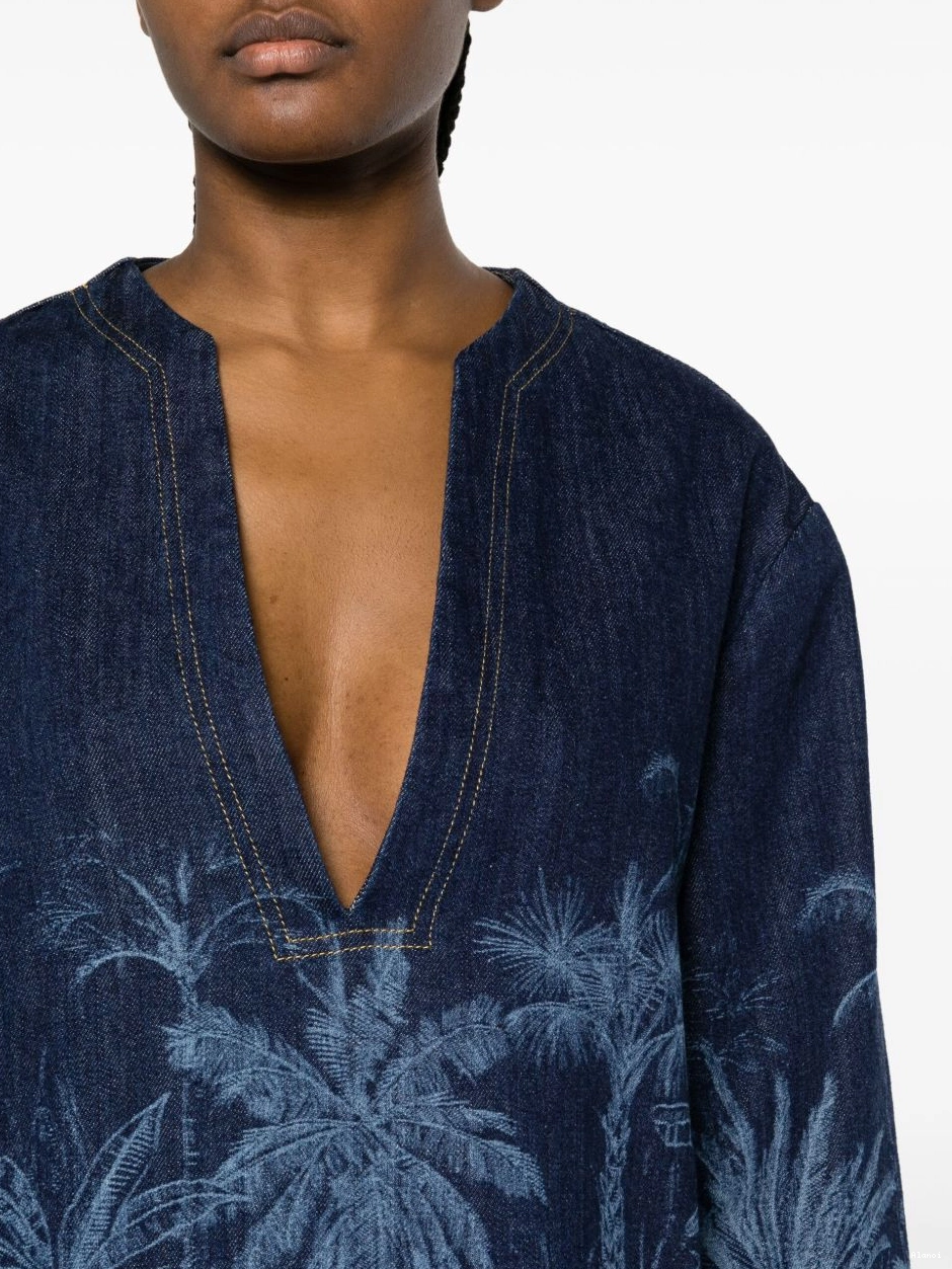 Affordable Jungle Alanui tunic denim Toile de Jouy Women 0724